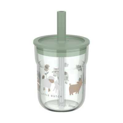Mepal Little Farm Kinderglas Met Rietje Mio - 250 ml 