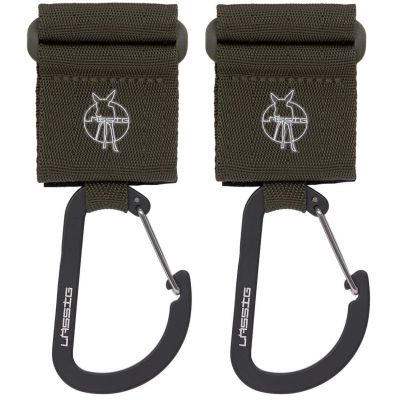 Lässig Stroller Hooks Met Karabijnhaak Olive 2-Pack