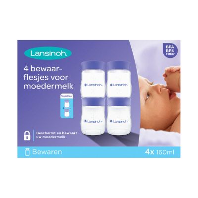 Lansinoh Moedermelk Bewaarflesjes 160 ml (4 stuks)