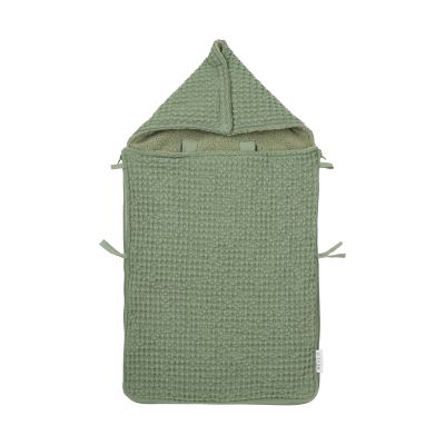 Meyco Baby Voetenzak Wafel Teddy Olive Green 40 x 82 cm