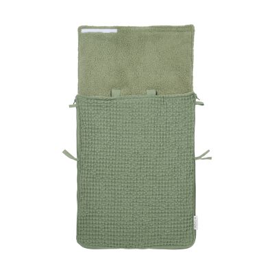 Meyco Baby Voetenzak Wafel Teddy Olive Green 40 x 82 cm