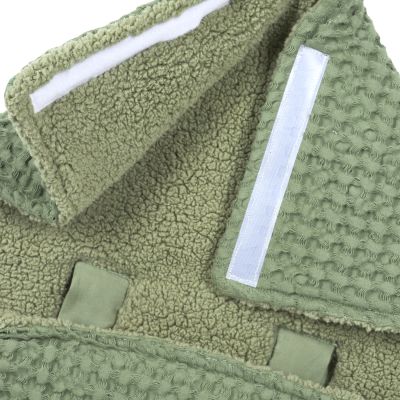 Meyco Baby Voetenzak Wafel Teddy Olive Green 40 x 82 cm