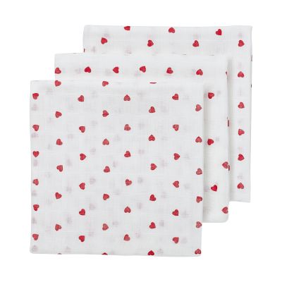 Meyco Baby Multidoek Hydrofiel Sweet Heart Red 70 x 70 cm 3-Pack