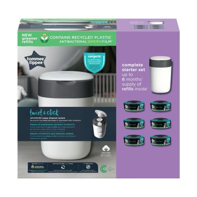 Tommee Tippee Sangenic Luieremmer Twist&Click White Inclusief 6 Navullingen