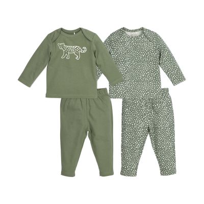 Meyco Pyjama Cheetah Forestgreen mt.86/92 2-Pack