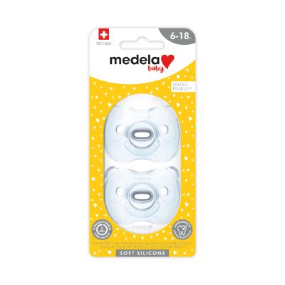 Medela Baby Fopspeen Soft Silicone Soft Blue 6-18mnd 2-Pack