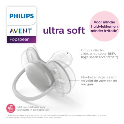 Philips Avent Fopspeen Ultra Soft Groen Oranje 0-6mnd (2 stuks) SCF091/03