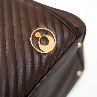 Isoki Double Zip Satchel Quilted Chocolate