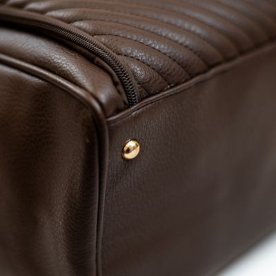 Isoki Double Zip Satchel Quilted Chocolate