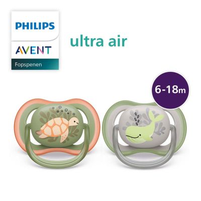 Philips Avent Fopspeen Ultra Air Turltle / Whale 6-18mnd (2 stuks) SCF085/60
