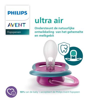 Philips Avent Fopspeen Ultra Air Elephant / Love 18mnd+ (2 stuks) SCF349/22
