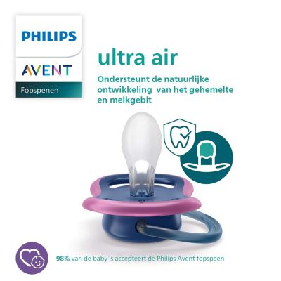 Philips Avent Fopspeen Ultra Air Elephant / Love 18mnd+ (2 stuks) SCF349/22
