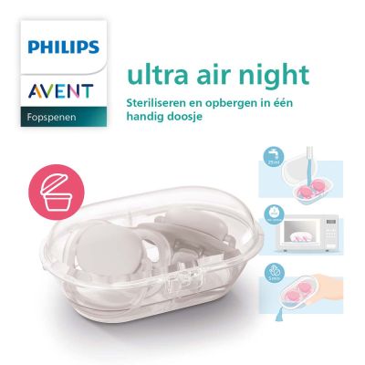 Philips Avent Fopspeen Ultra Air Nighttime Star / Owl 0-6mnd (2 stuks) SCF376/18
