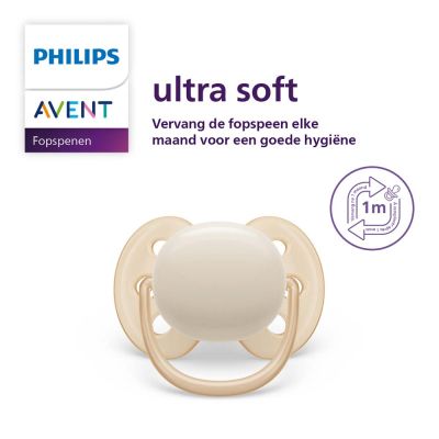 Philips Avent Fopspeen Ultra Soft Beige / Light Green 0-6mnd (2 stuks) SCF091/05
