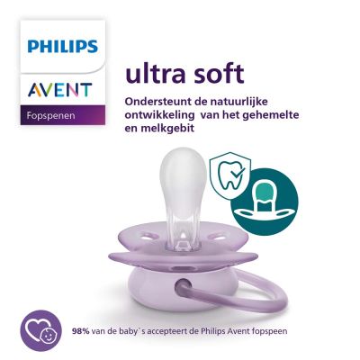 Philips Avent Fopspeen Ultra Soft Light Grey / Pink 0-6mnd (2 stuks) SCF091/31
