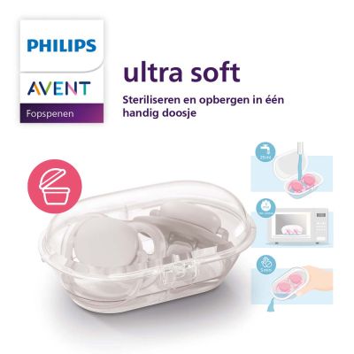 Philips Avent Fopspeen Ultra Soft Light Grey / Pink 0-6mnd (2 stuks) SCF091/31
