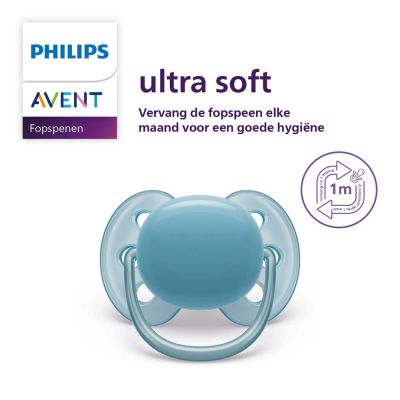 Philips Avent Fopspeen Ultra Soft Blue / Grey 6-18mnd (2 stuks) SCF091/17
