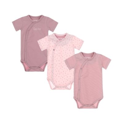 Dirkje Romper Korte Mouw 3-Pack Mauve/Light Pink  44