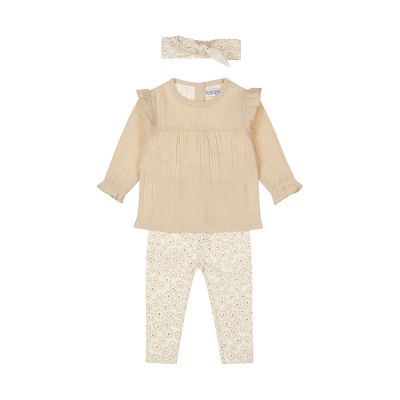 Dirkje 3-Delige Set Blouse - Maat 68 - Beige 