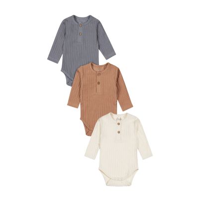 Dirkje Romper Lange Mouw Multi Colour Blue 3-Pack 74/80