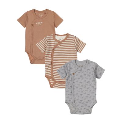 Dirkje Romper Korte Mouw Multi Colour Blue 3-Pack 62/68