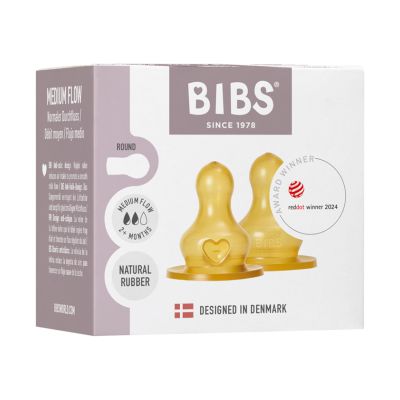 BIBS Flesspeen Rond - Medium Flow - 2 Pack - Latex 