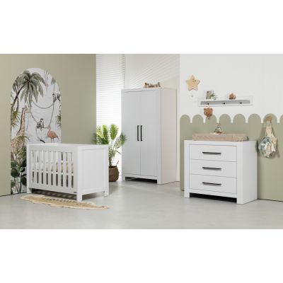 Interbaby Ledikant 60 x 120 - Commode 3 Laden Malmo Wit