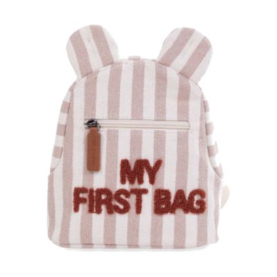 Childhome Rugzak My First Bag Strepen Electric Nude / Terracotta