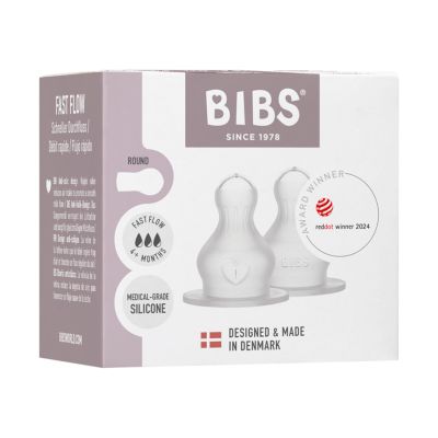 BIBS Flesspeen Rond - Fast Flow - 2 Pack - Silicone