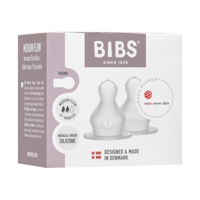 BIBS Flesspeen Rond - Medium Flow - 2 Pack - Silicone